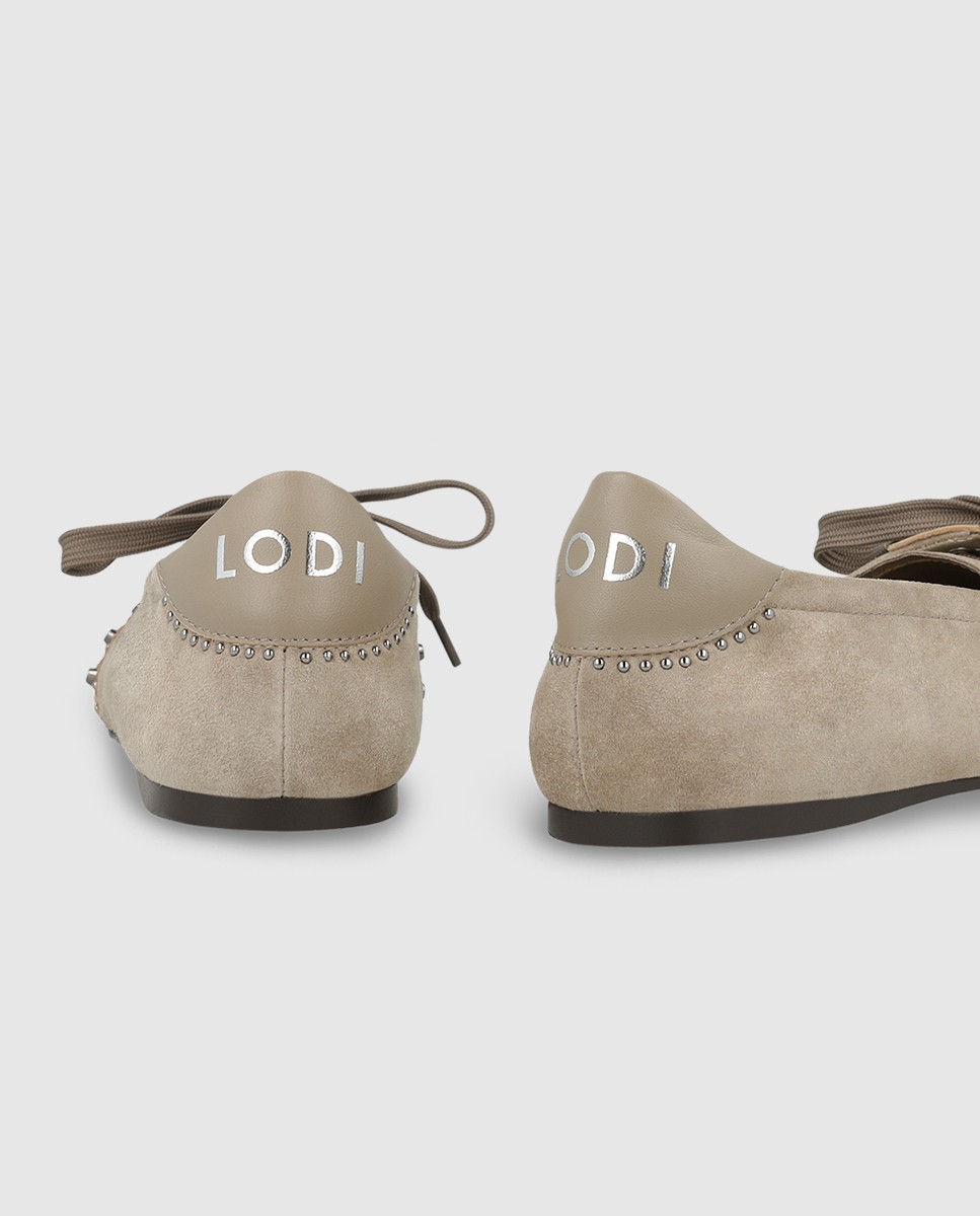 Bailarinas de mujer en piel con tachas - Lodi - Beige Beige-2