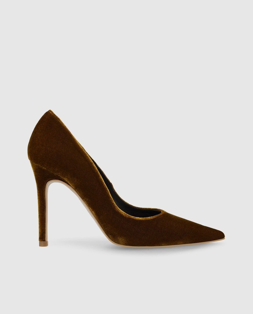 Zapatos de salón de mujer en terciopelo con tacón