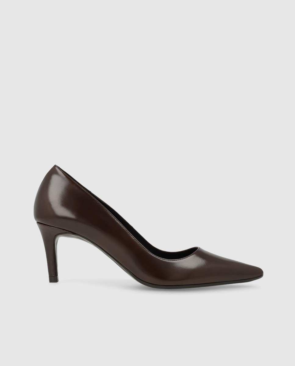 Zapatos de salón de mujer en piel con tacón - Lodi - Marrón Marrón-1