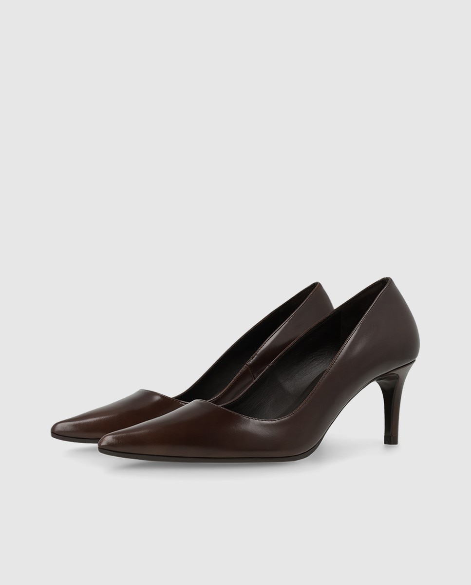 Zapatos de salón de mujer en piel con tacón - Lodi - Marrón Marrón-3