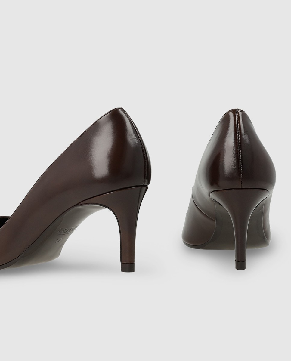 Zapatos de salón de mujer en piel con tacón - Lodi - Marrón Marrón-2
