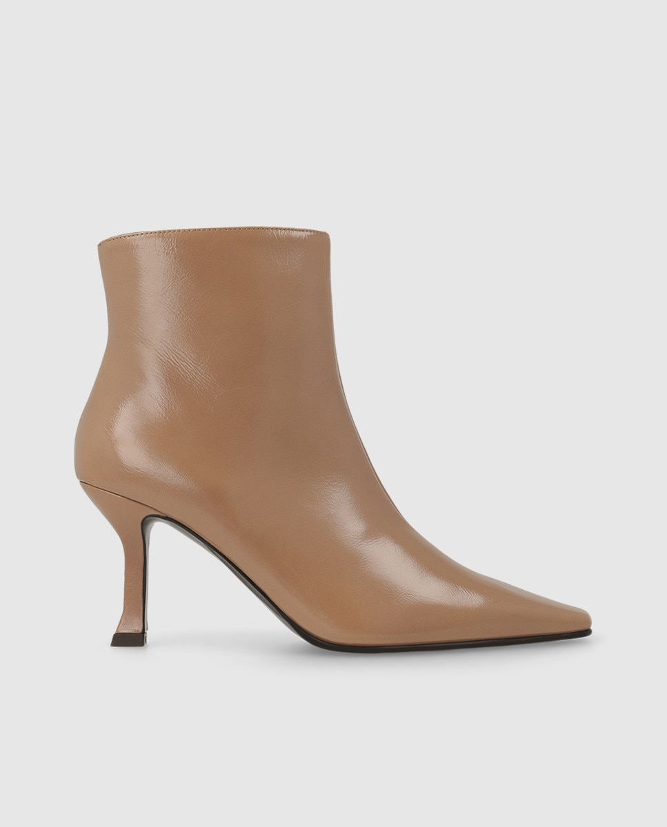 Botines de mujer en piel con tacón - Lodi - Beige Beige-1