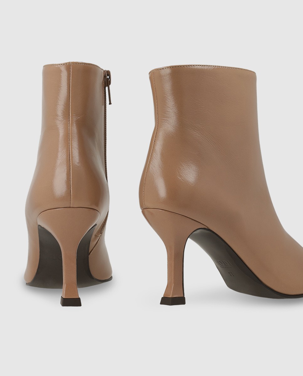 Botines de mujer en piel con tacón - Lodi - Beige Beige-3