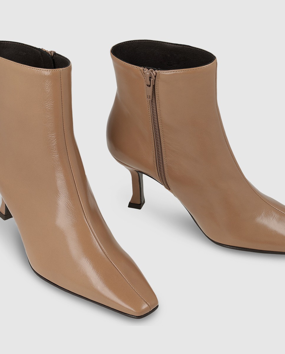Botines de mujer en piel con tacón - Lodi - Beige Beige-4