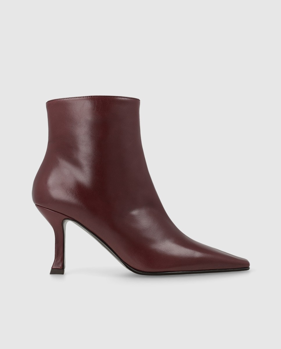 Botines de mujer en piel con tacón - Lodi - Burdeos Burdeos-1