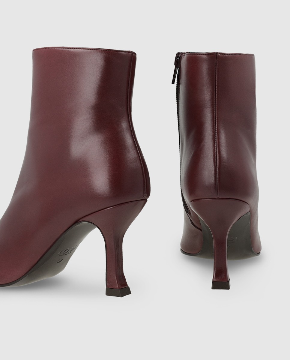 Botines de mujer en piel con tacón - Lodi - Burdeos Burdeos-2