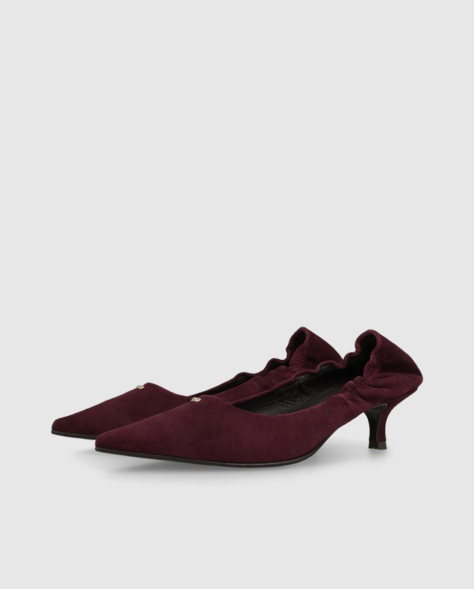 Zapatos de salón de mujer en ante con tacón - Lodi - Burdeos Burdeos-3