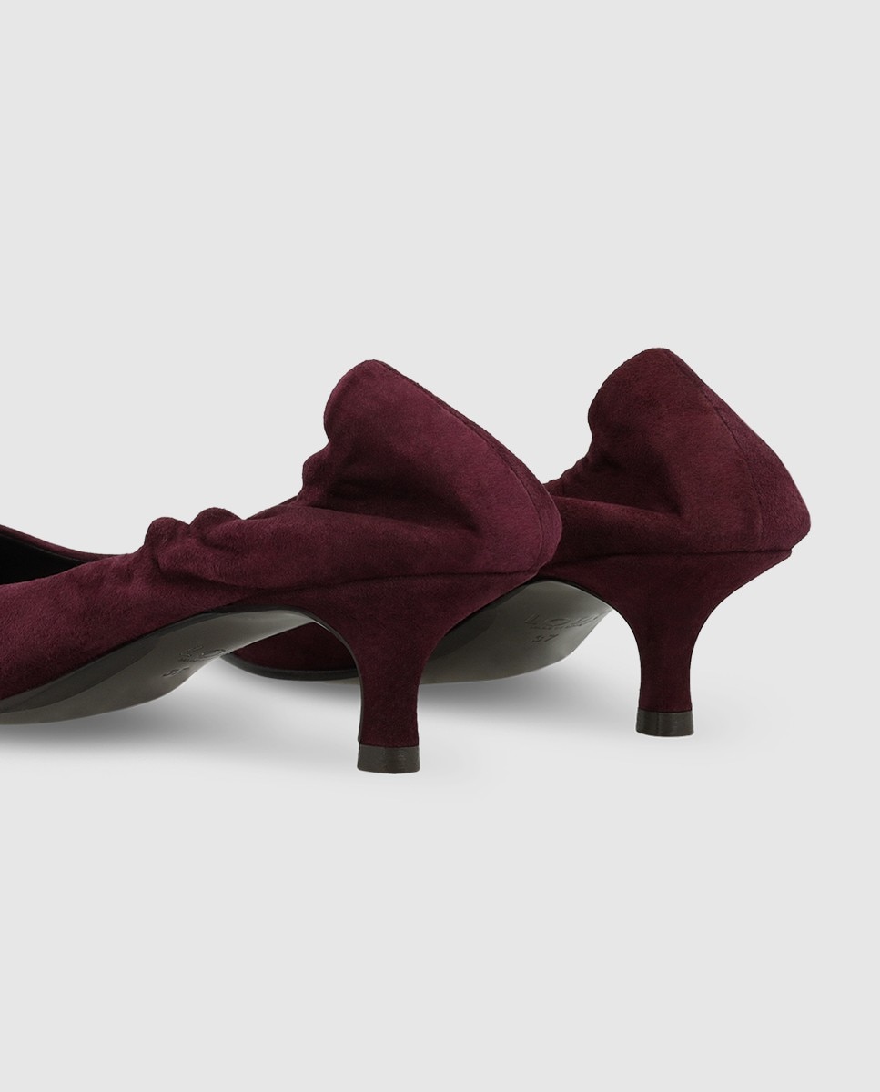 Zapatos de salón de mujer en ante con tacón - Lodi - Burdeos Burdeos-2