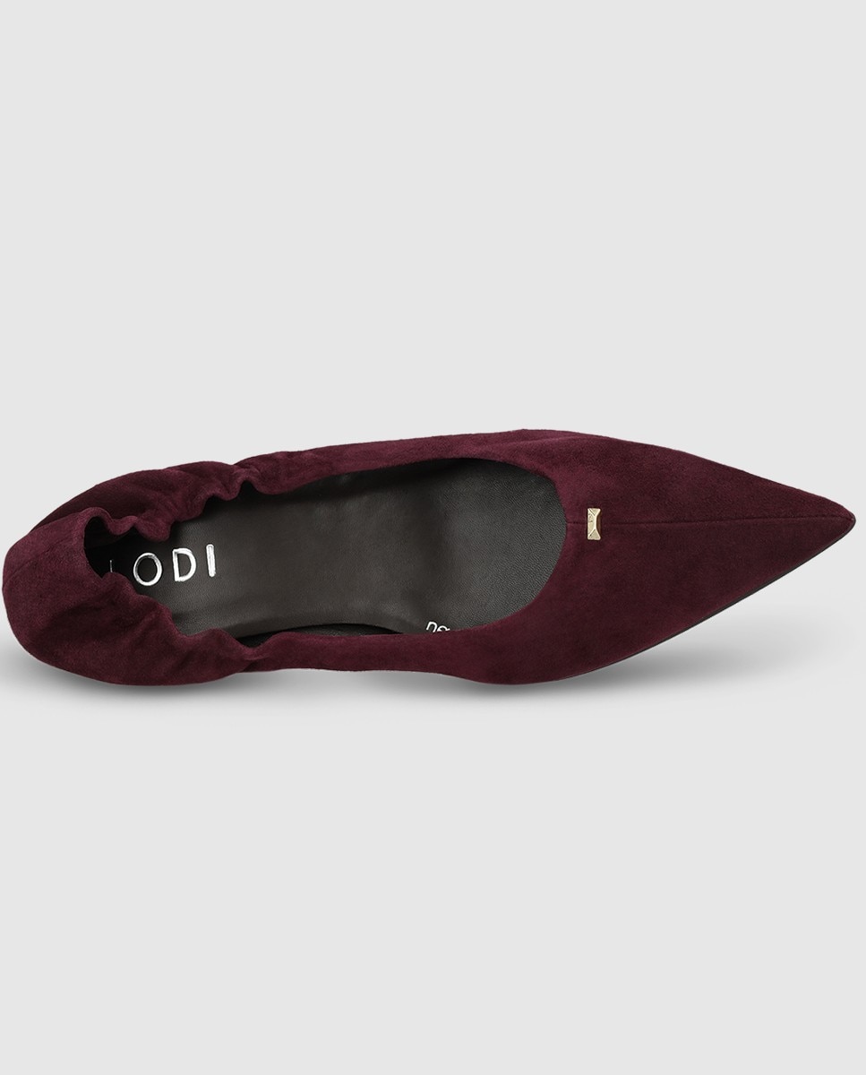 Zapatos de salón de mujer en ante con tacón - Lodi - Burdeos Burdeos-4