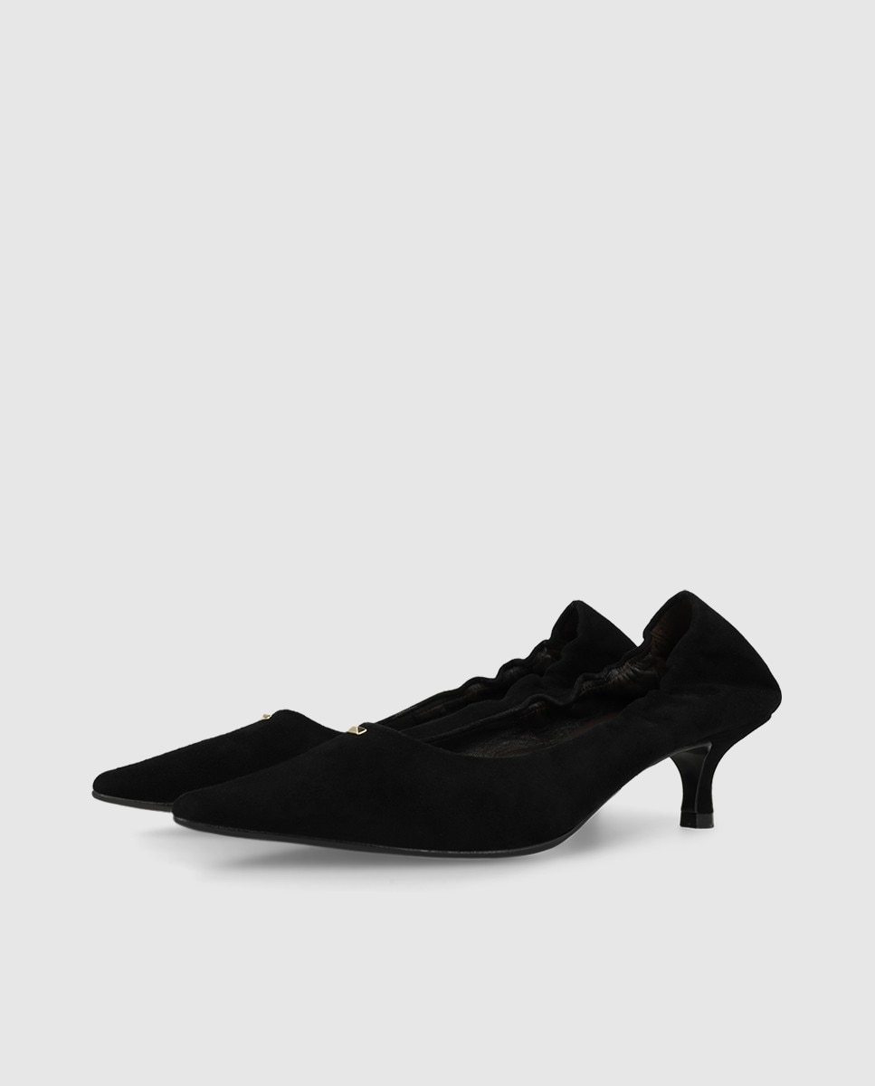 Zapatos de salón de mujer en ante con tacón - Lodi - Negro Negro-3