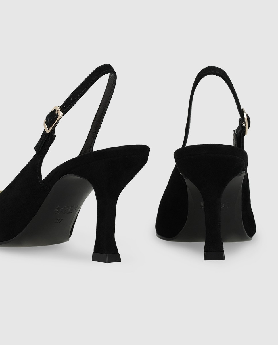 Zapatos de salón destalonados de mujer en piel - Lodi - Negro Negro-2