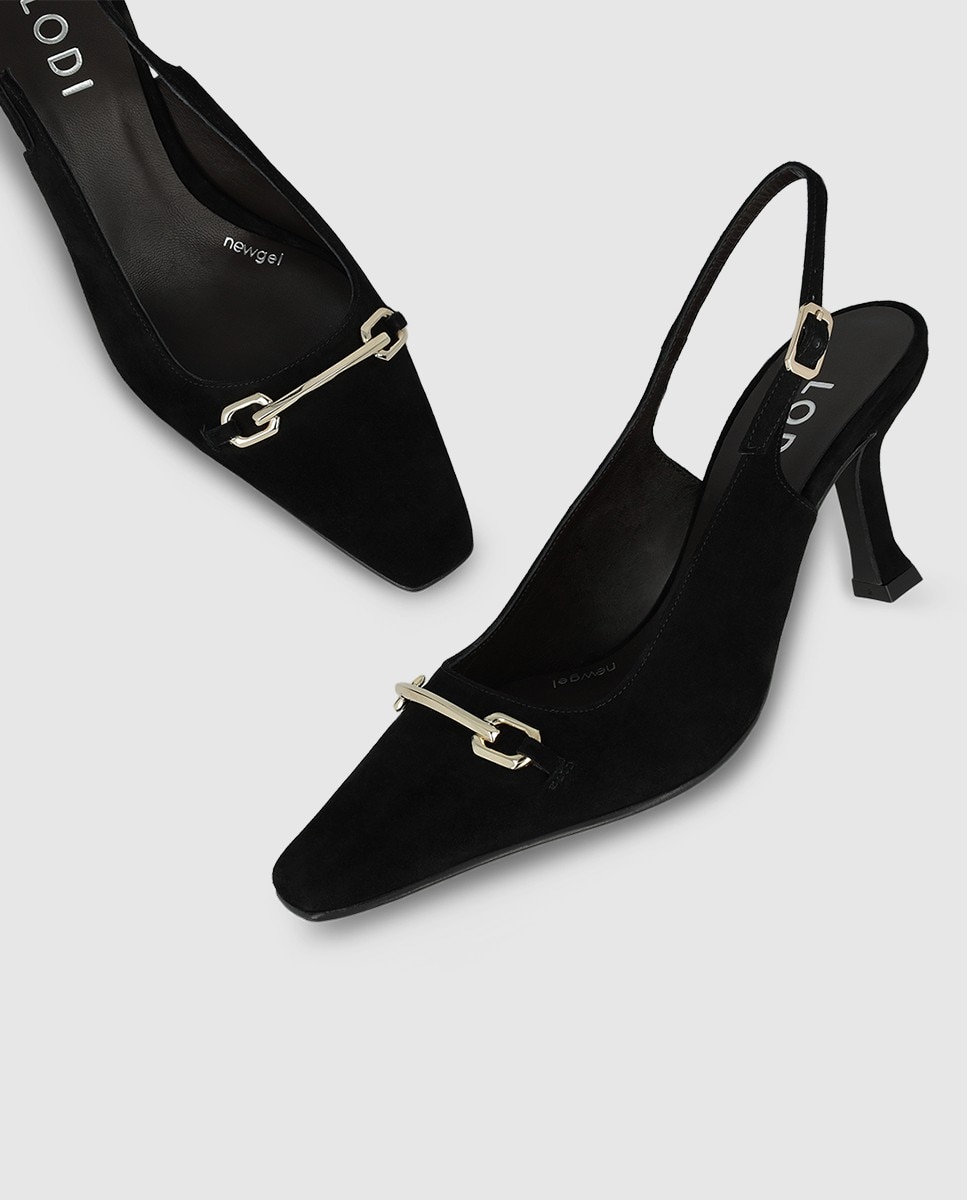 Zapatos de salón destalonados de mujer en piel - Lodi - Negro Negro-4