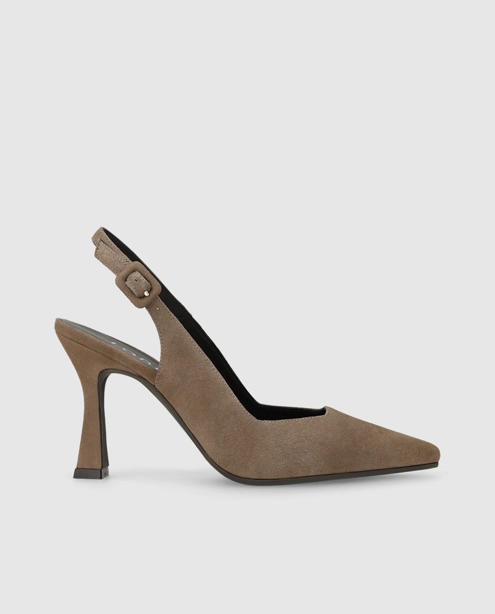 Zapatos de salón destalonados de mujer en ante - Lodi - Marrón Marrón-1