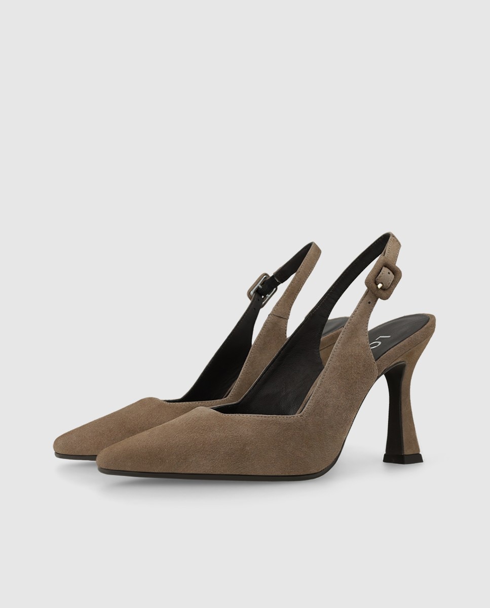 Zapatos de salón destalonados de mujer en ante - Lodi - Marrón Marrón-3