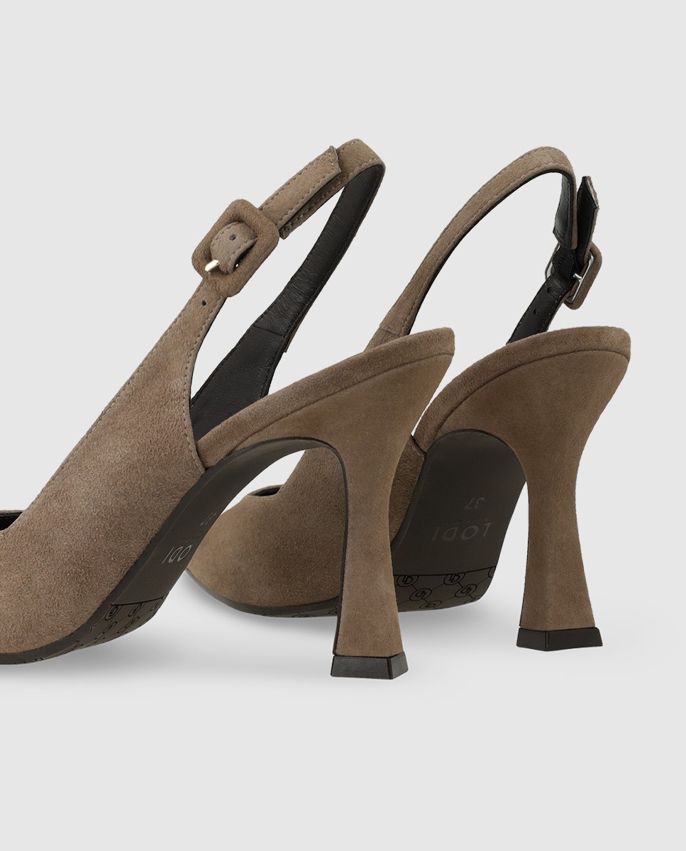 Zapatos de salón destalonados de mujer en ante - Lodi - Marrón Marrón-2