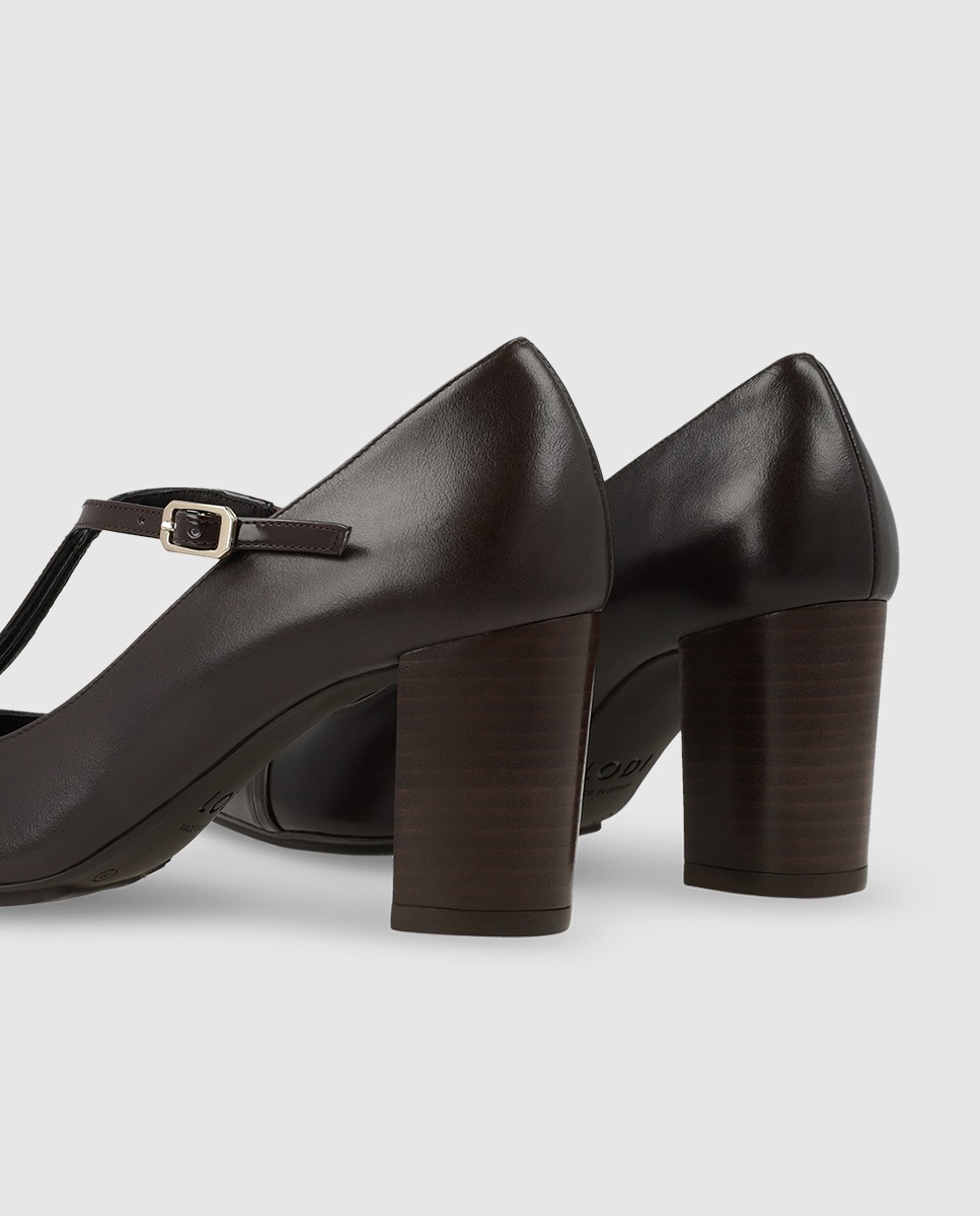 Zapatos de salón de mujer en piel con tacón - Lodi - Marrón Marrón-2