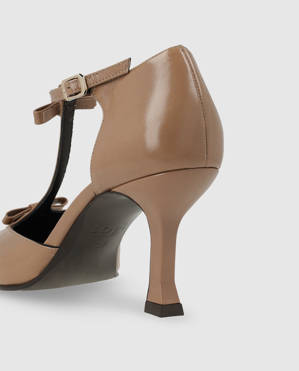 Zapatos de salón de mujer en piel con detalle de lazos - Lodi - Beige Beige-2