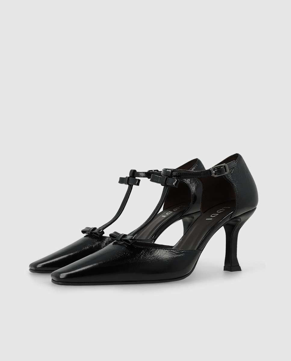 Zapatos de salón de mujer en piel con detalle de lazos - Lodi - Negro Negro-3