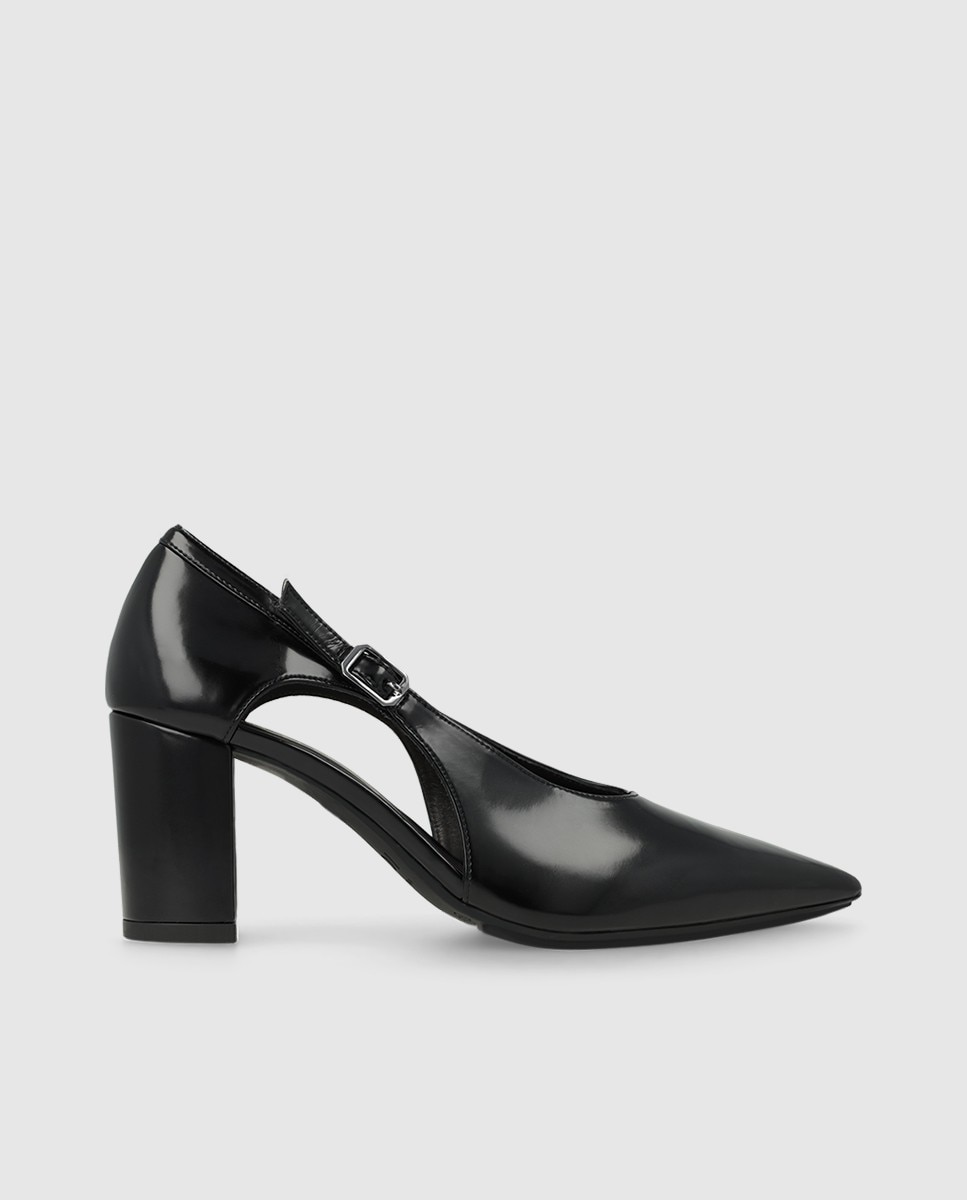 Imagen 1 de Zapatos de salón de mujer en tejido efecto piel con tacón - Lodi - Negro Negro