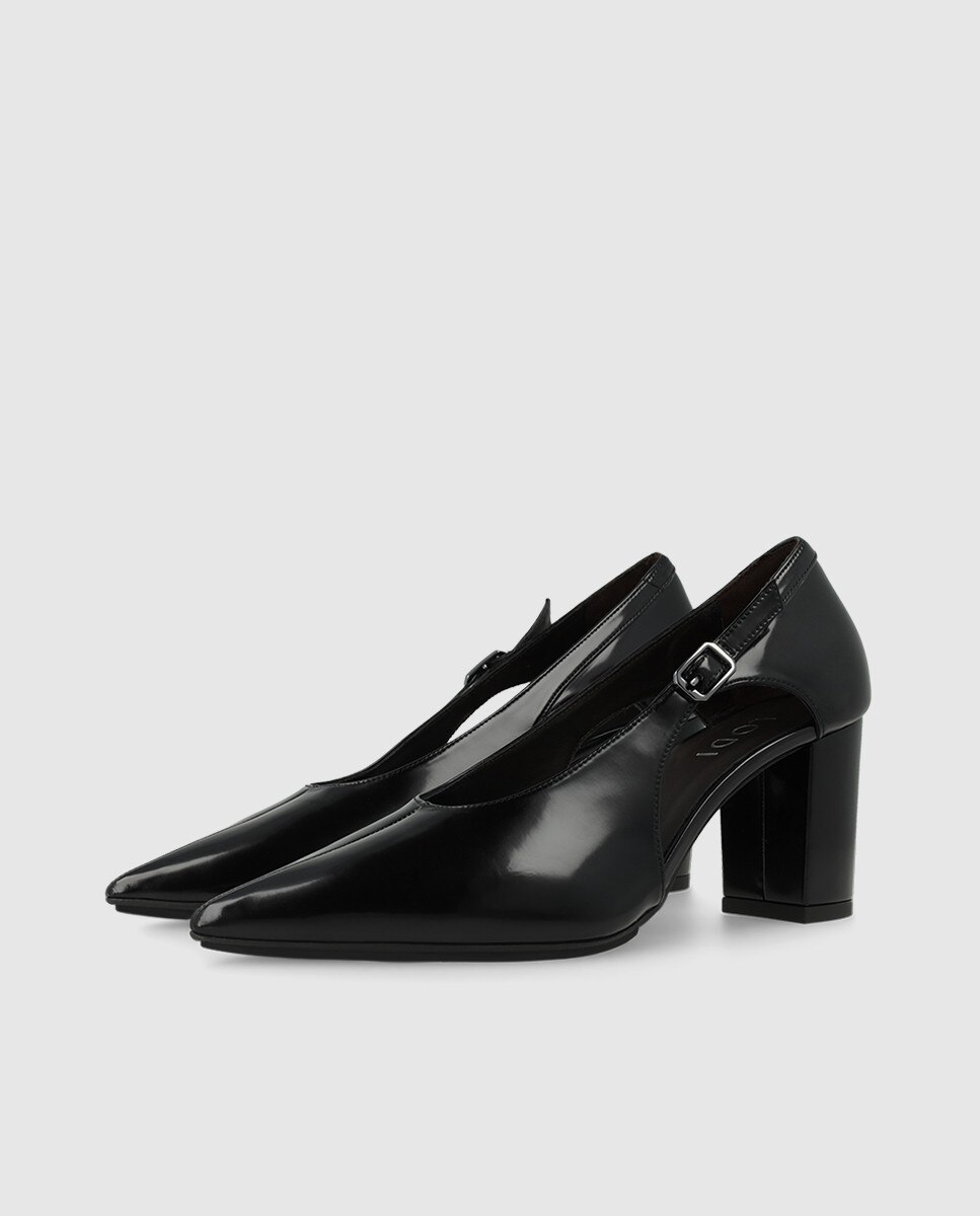 Imagen 3 de Zapatos de salón de mujer en tejido efecto piel con tacón - Lodi - Negro Negro
