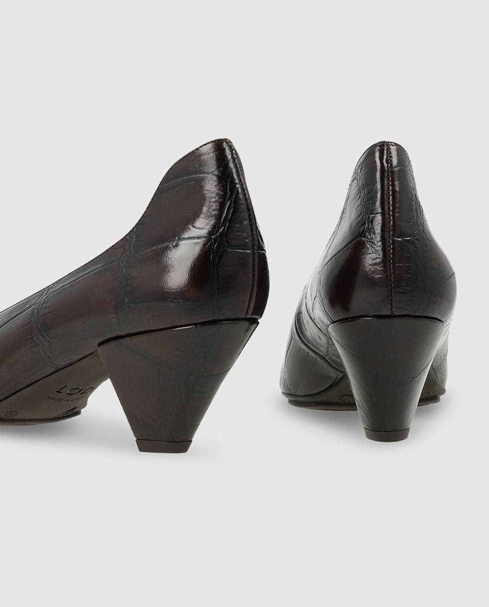Zapatos de salón de mujer en piel con tacón - Lodi - Marrón Marrón-2
