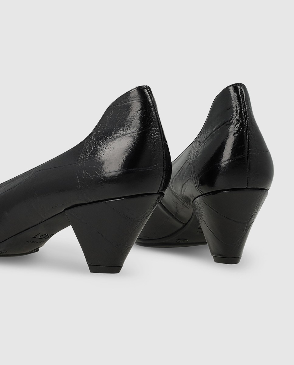 Zapatos de salón de mujer en piel con tacón - Lodi - Negro Negro-2