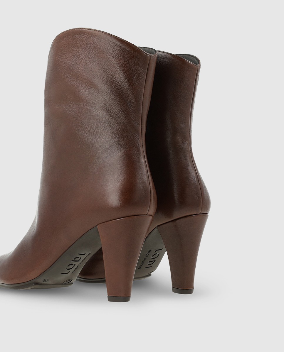 Botines de mujer en piel con tacón - Lodi - Marrón Marrón-2