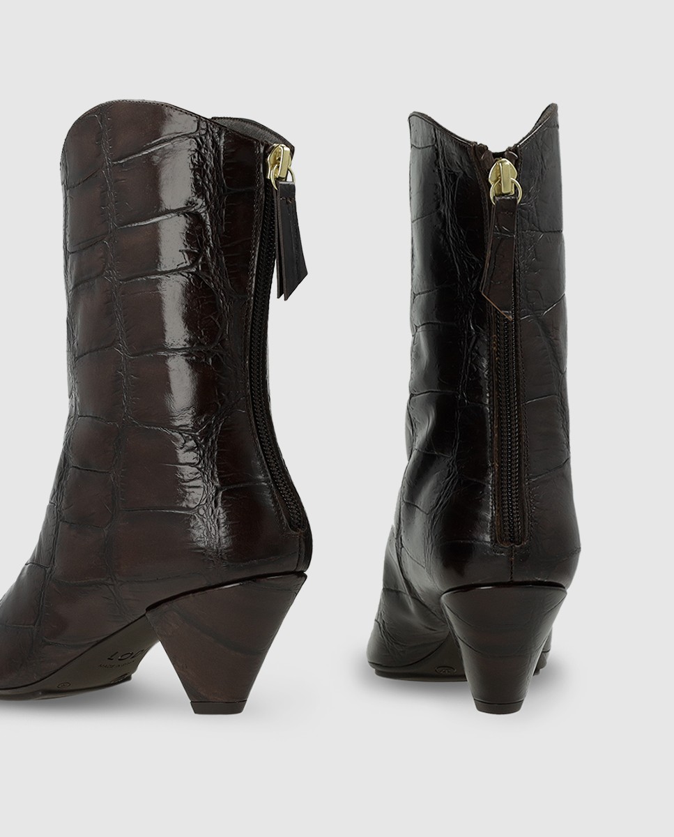 Botines de mujer en piel estilo cowboy - Lodi - Marrón Marrón-2
