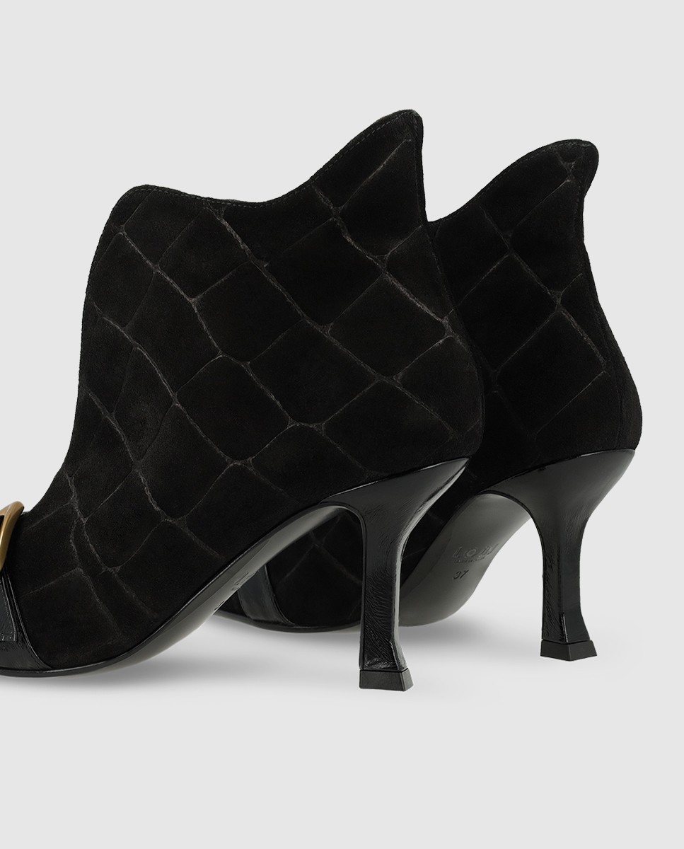 Botines de mujer en ante con tacón - Lodi - Negro Negro-2