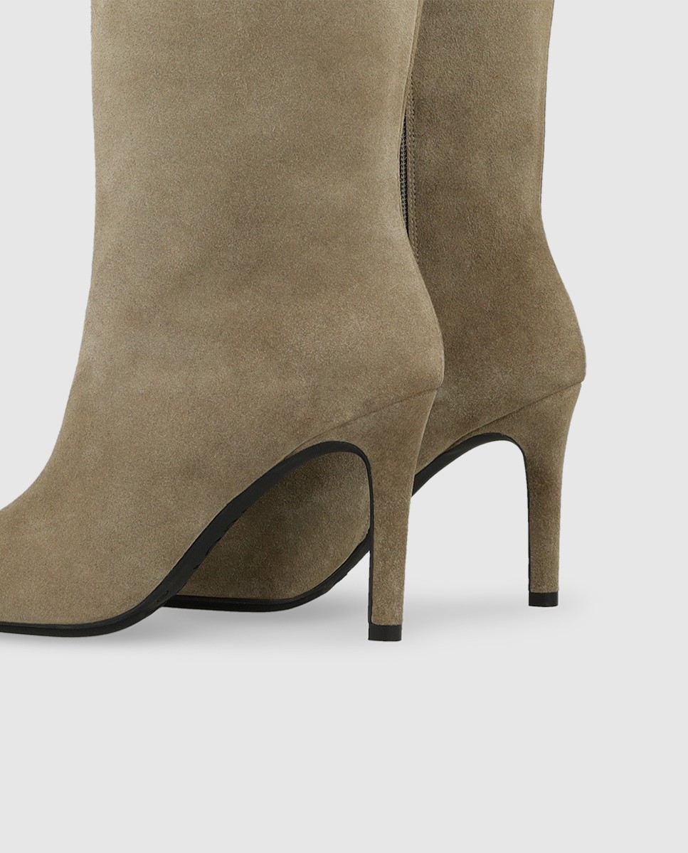 Botas de mujer en piel con tacón - Lodi - Beige Beige-2