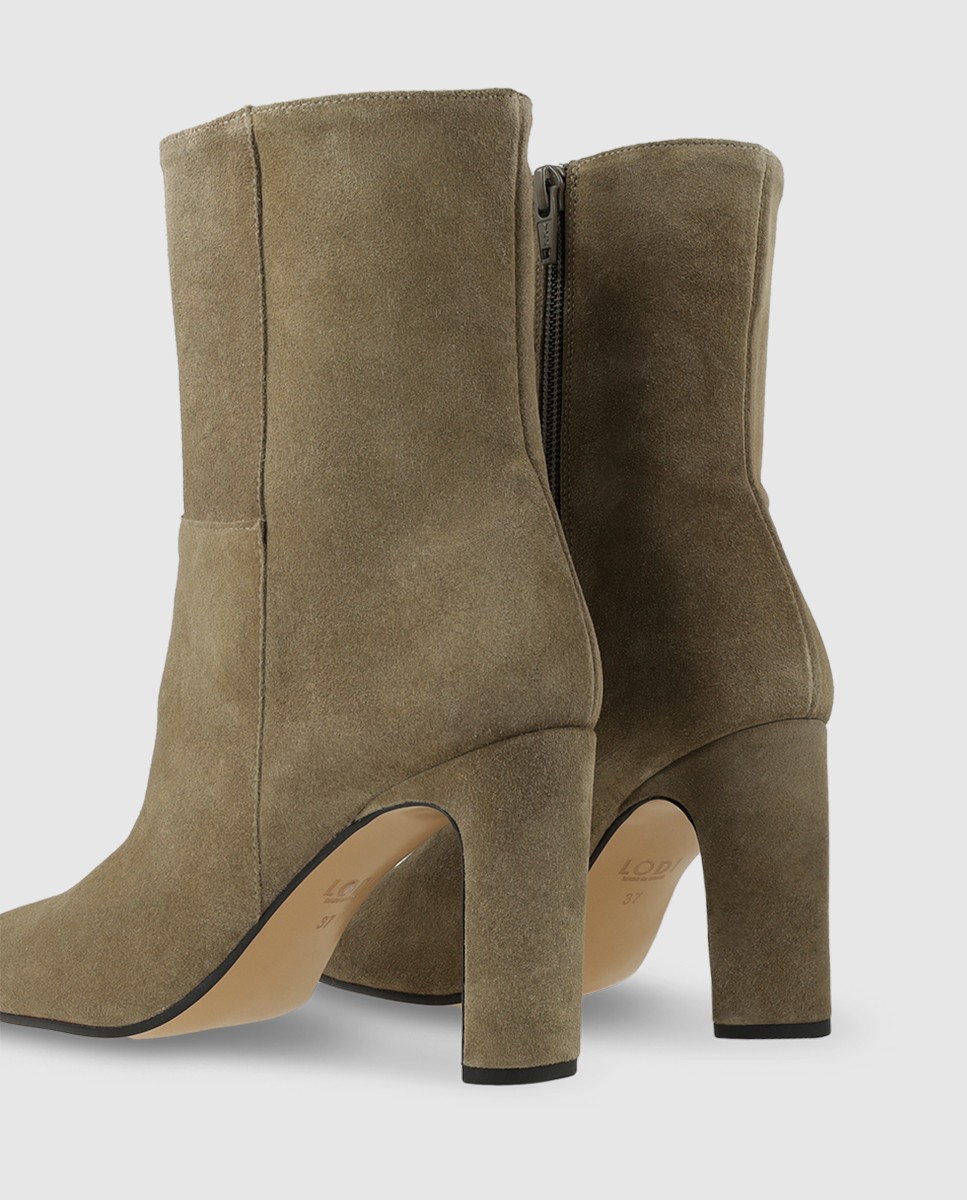 Botines de mujer en piel con tacón - Lodi - Gris Gris-2