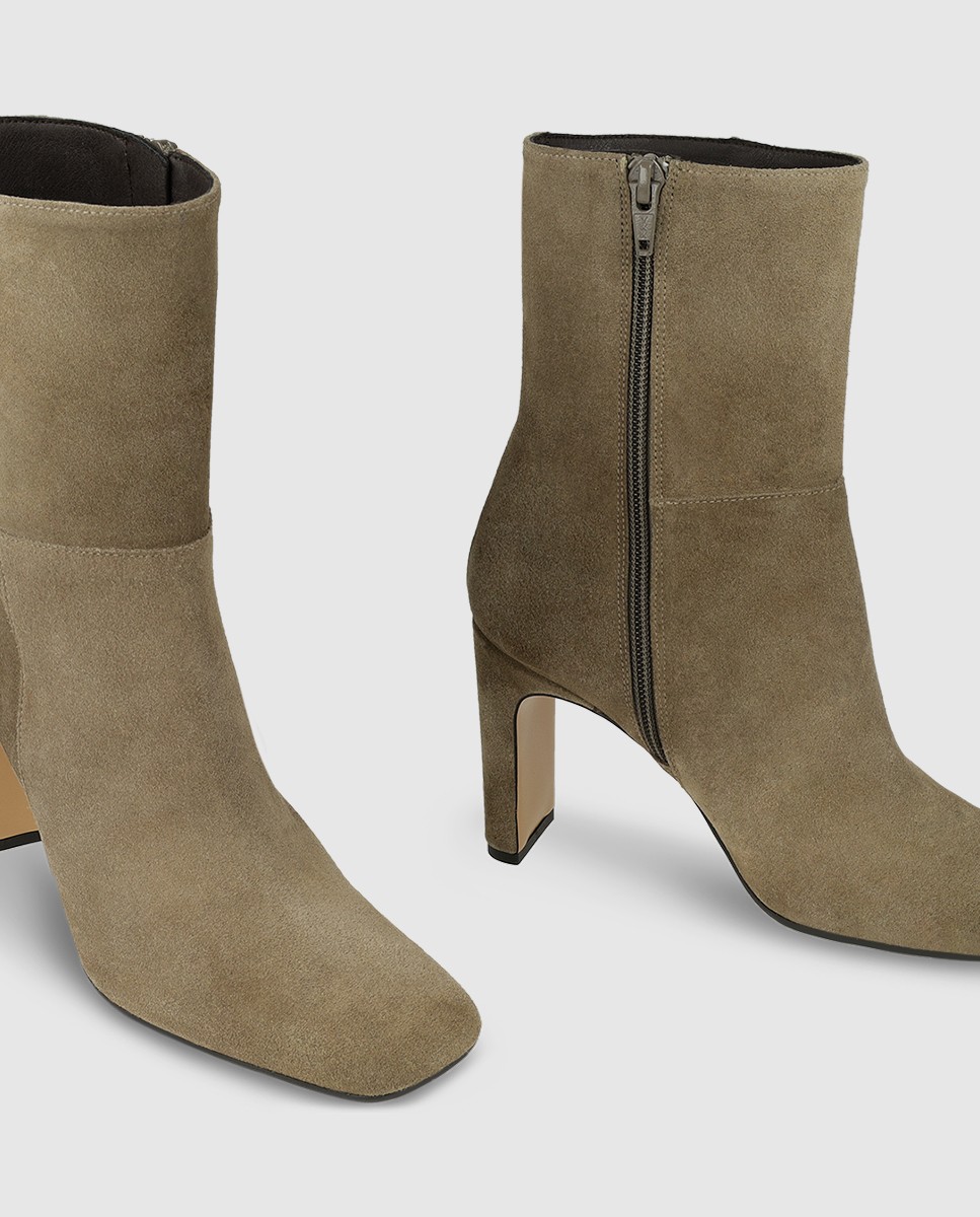 Botines de mujer en piel con tacón - Lodi - Gris Gris-4