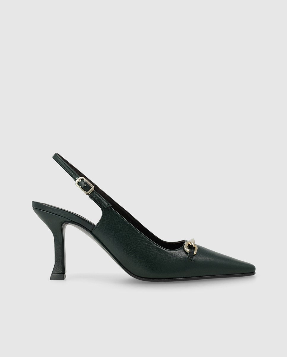 Zapatos de salón destalonados de mujer en piel - Lodi - Verde Verde-1
