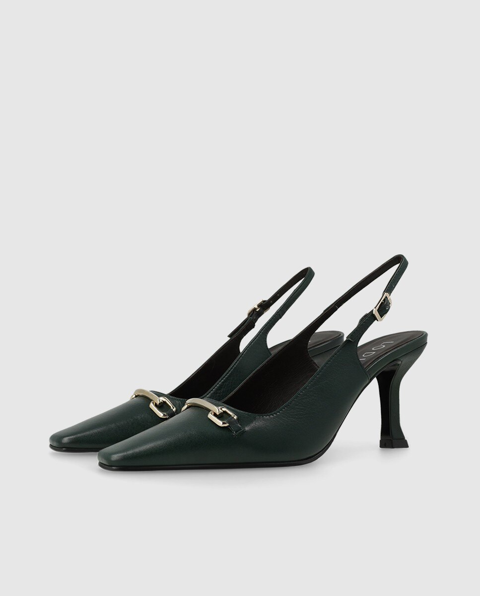 Zapatos de salón destalonados de mujer en piel - Lodi - Verde Verde-3