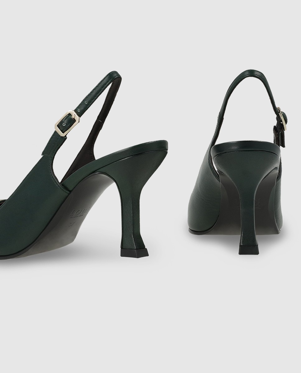 Zapatos de salón destalonados de mujer en piel - Lodi - Verde Verde-2