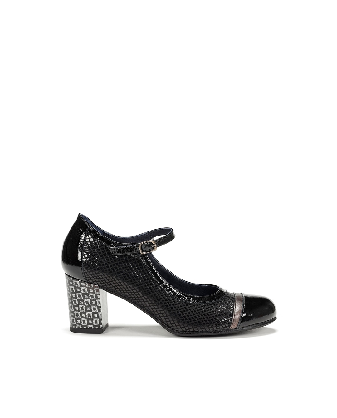 Zapatos de cordones de mujer fabricados en textil - Fluchos - Negro Negro-1