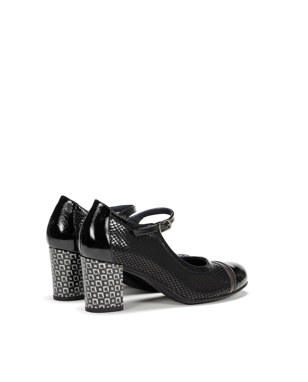 Zapatos de cordones de mujer fabricados en textil - Fluchos - Negro Negro-3