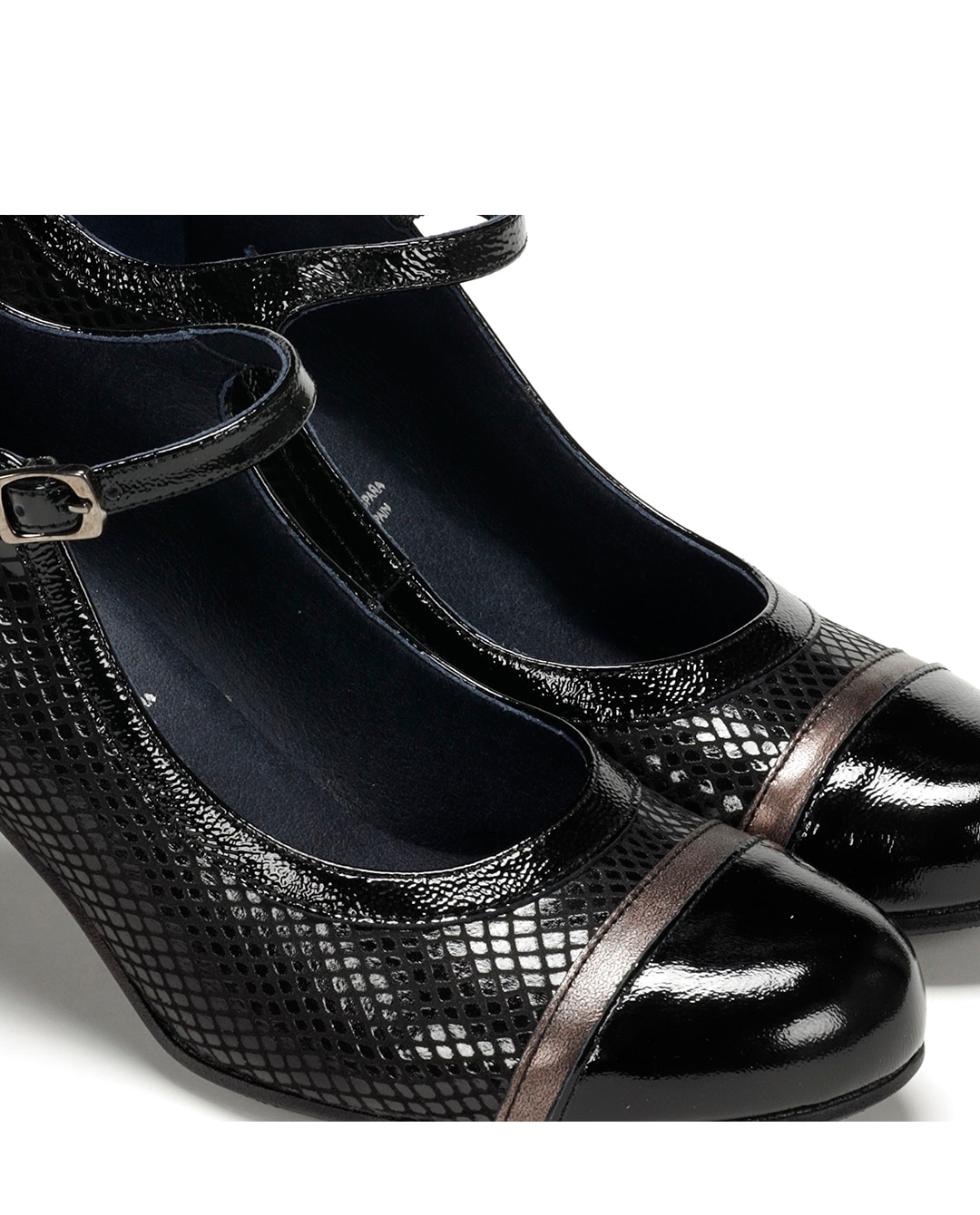Zapatos de cordones de mujer fabricados en textil - Fluchos - Negro Negro-5