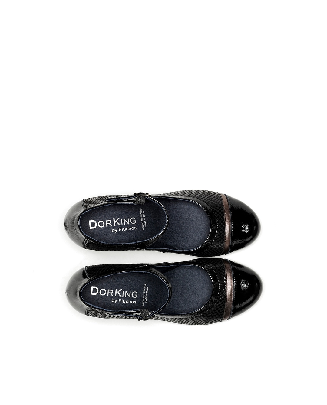 Zapatos de cordones de mujer fabricados en textil - Fluchos - Negro Negro-6