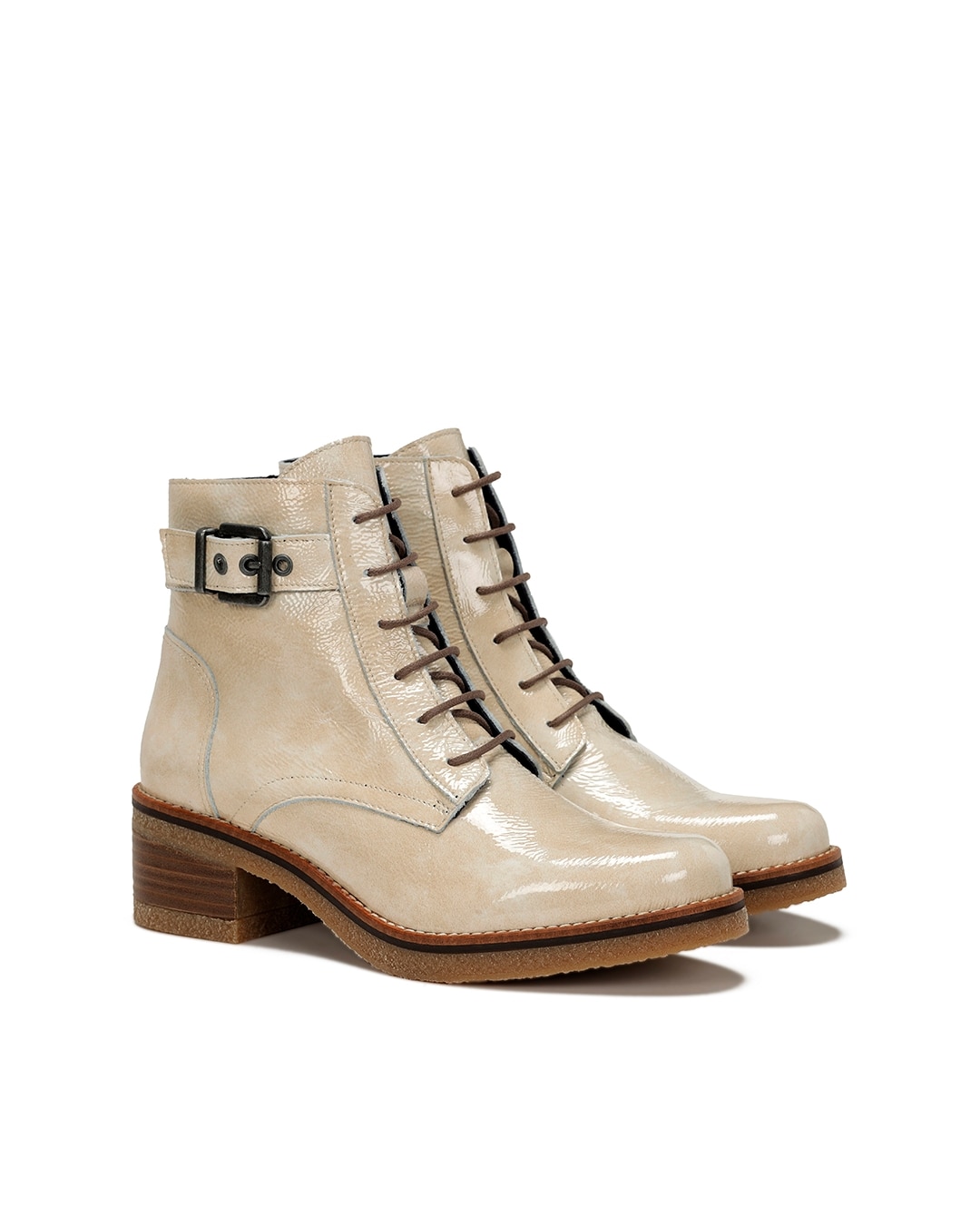 Botines de mujer fabricados en charol - Fluchos - Blanco Blanco-3