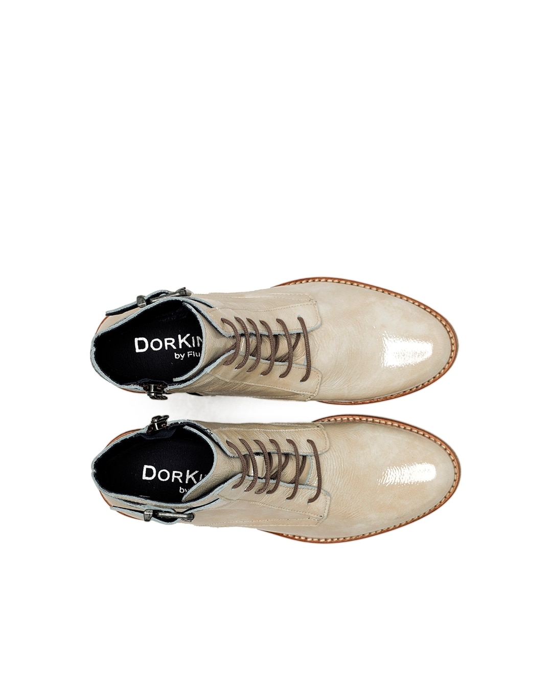 Botines de mujer fabricados en charol - Fluchos - Blanco Blanco-5
