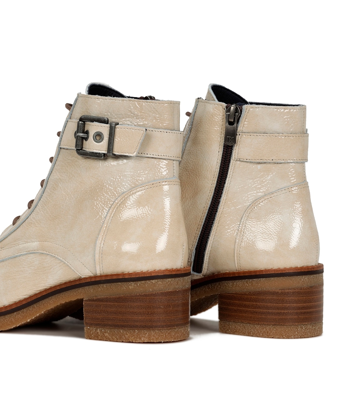 Botines de mujer fabricados en charol - Fluchos - Blanco Blanco-6