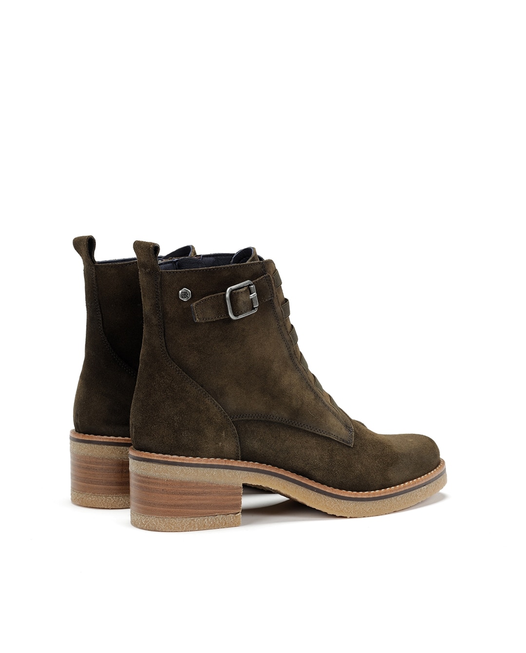 Botines de mujer fabricados en serraje - Fluchos - Verde Verde-2