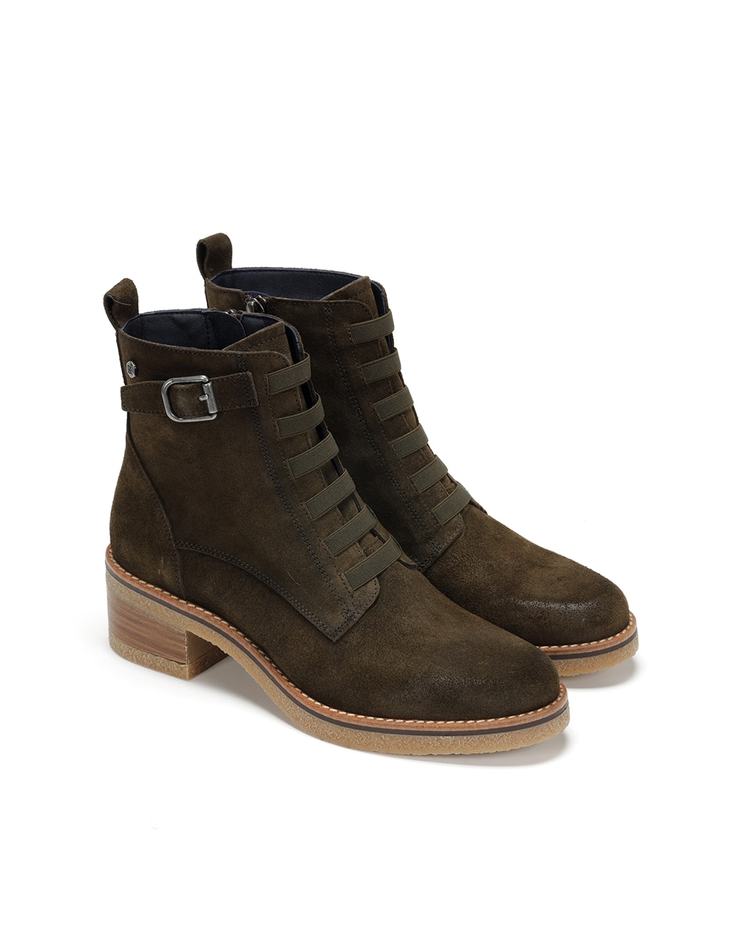 Botines de mujer fabricados en serraje - Fluchos - Verde Verde-4