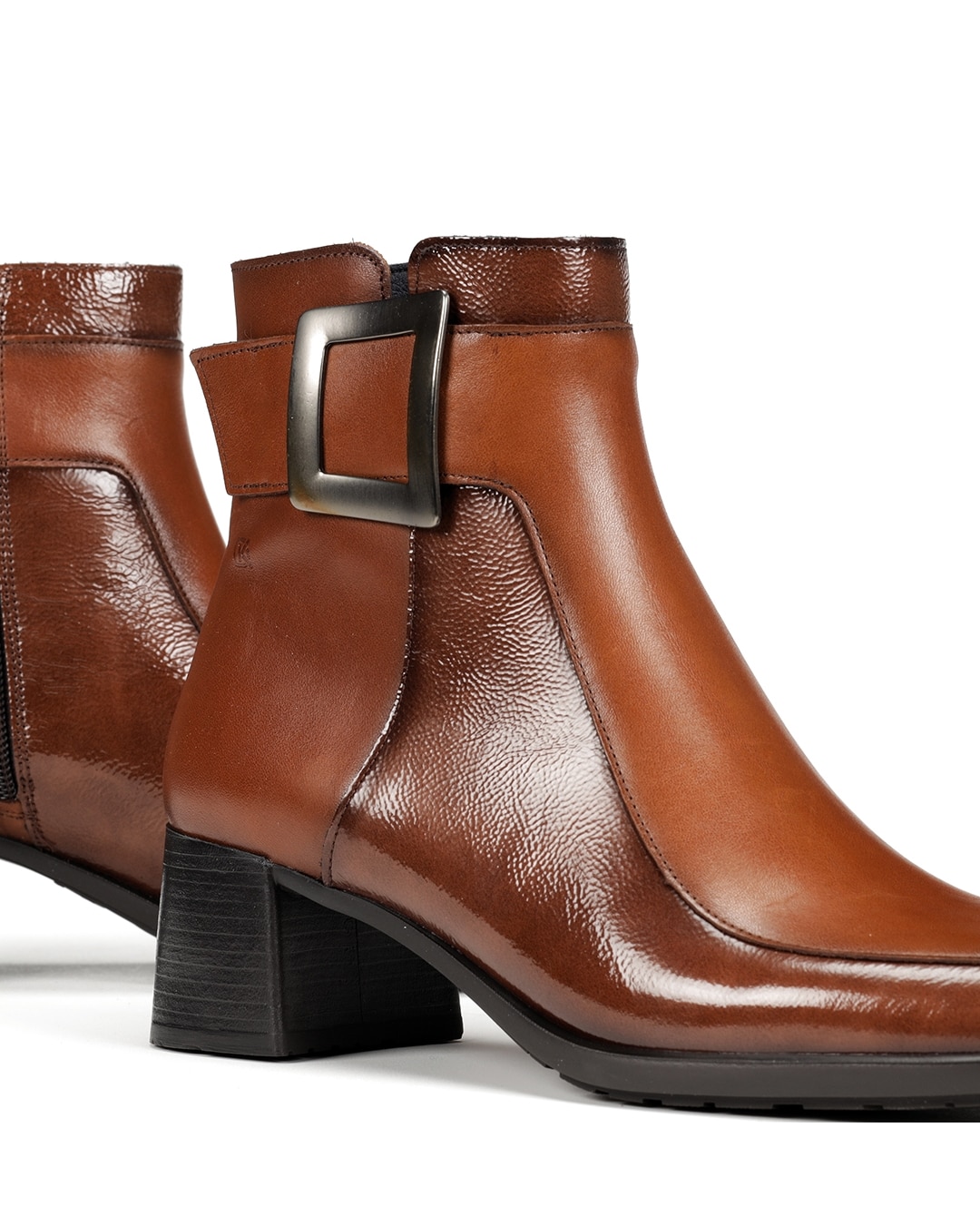 Botines de mujer fabricados en charol - Fluchos - Marrón Marrón-6