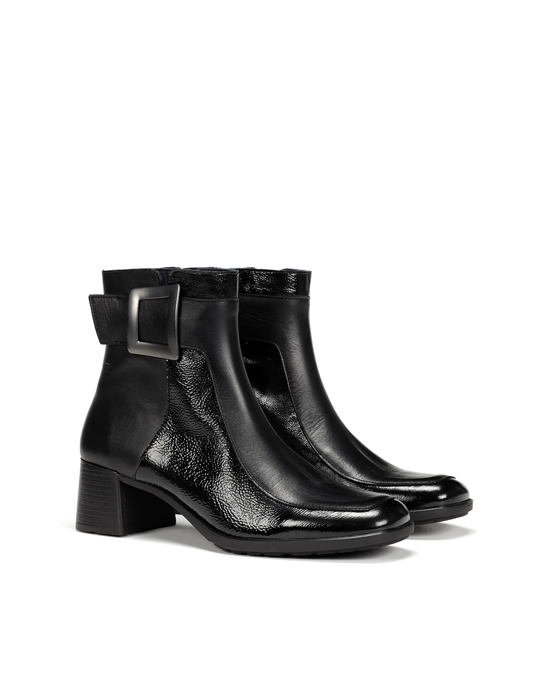 Botines de mujer fabricados en charol - Fluchos - Negro Negro-4