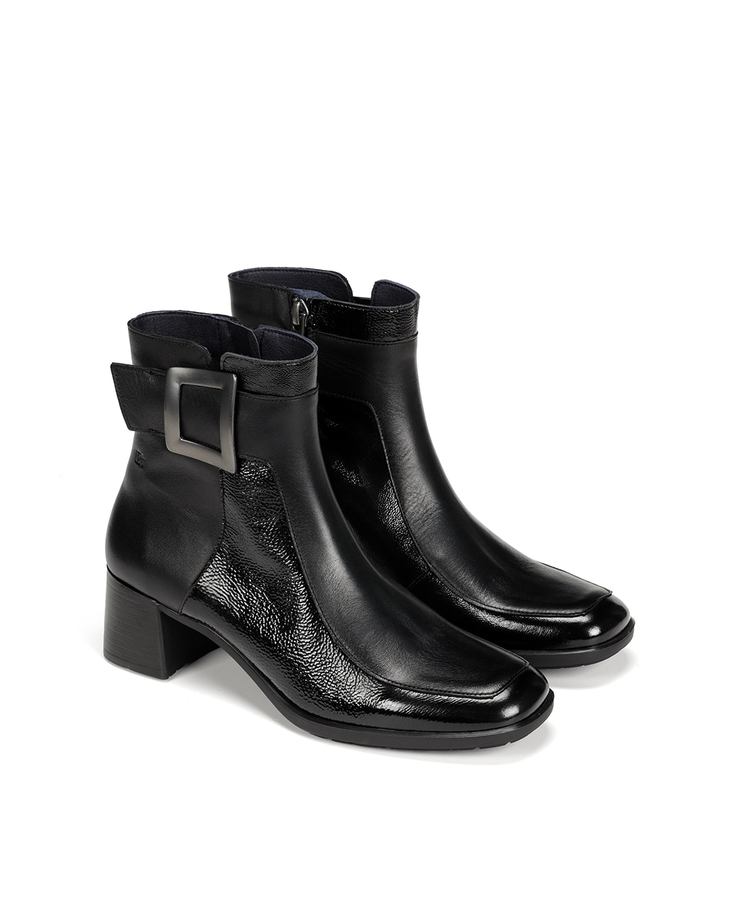 Botines de mujer fabricados en charol - Fluchos - Negro Negro-5