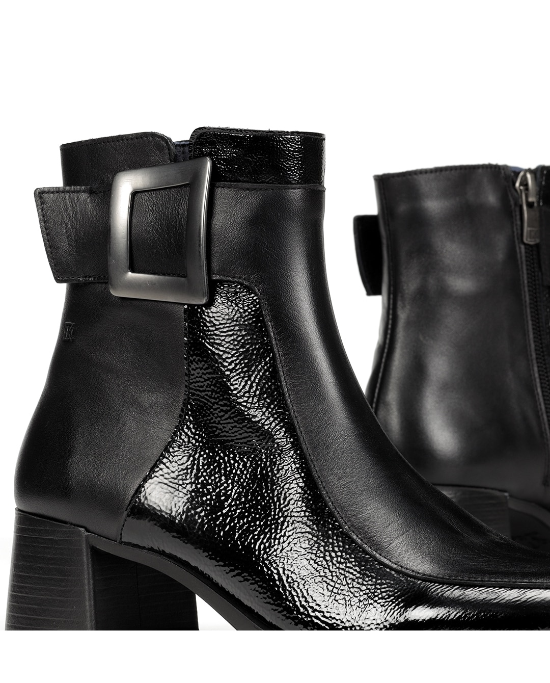 Botines de mujer fabricados en charol - Fluchos - Negro Negro-6