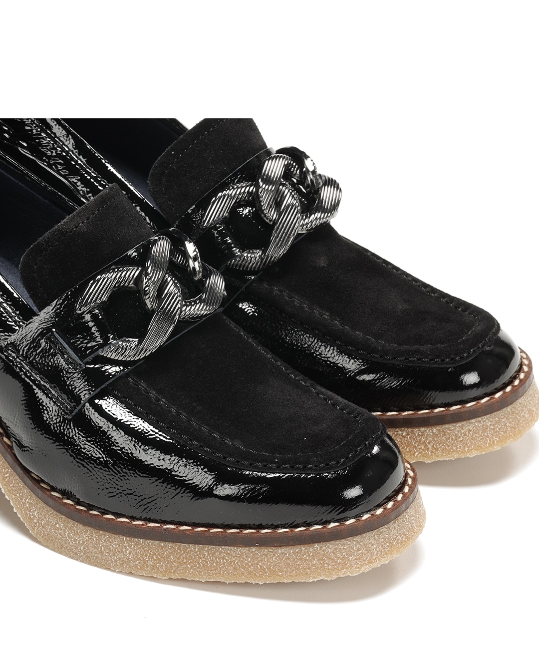 Mocasines de mujer fabricados en charol - Fluchos - Negro Negro-6