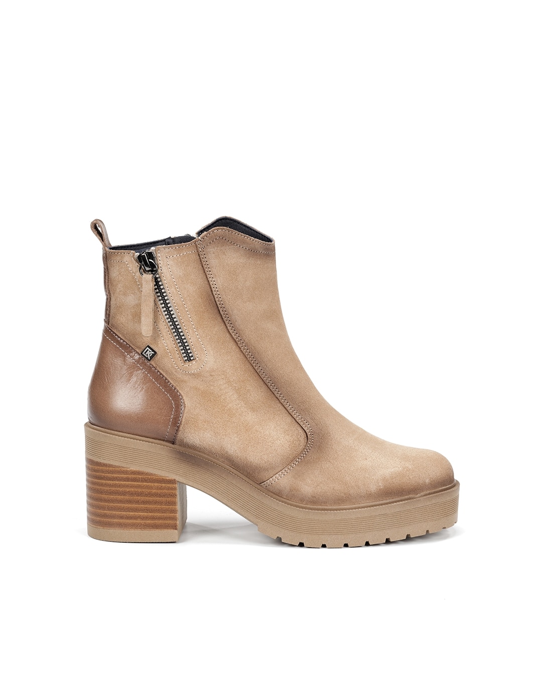Botines de mujer fabricados en serraje - Fluchos - Marrón Marrón-1